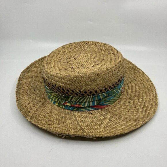 Panama Jack Floral Parrot Band Straw Hat Safari Sun Summer Small - Picture 6 of 10